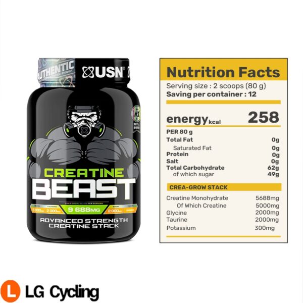 USN Beast Creatina Laranja 960g - Image 3