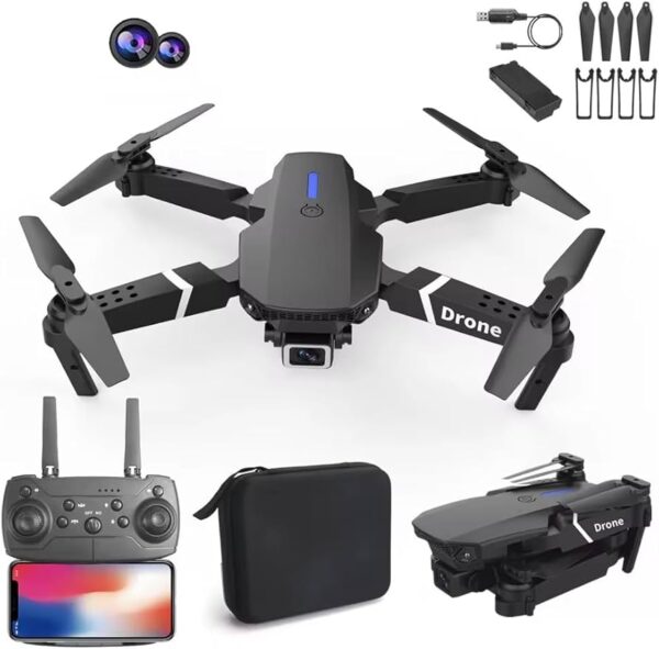 Drone com câmera 4K 2.4GHz Quadcopter sem fio FPV dobrável - Preto - Image 4