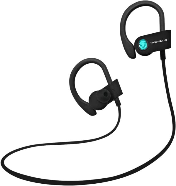 Fones de ouvido Volkano Sport Bluetooth sem fio - Série Race - Preto